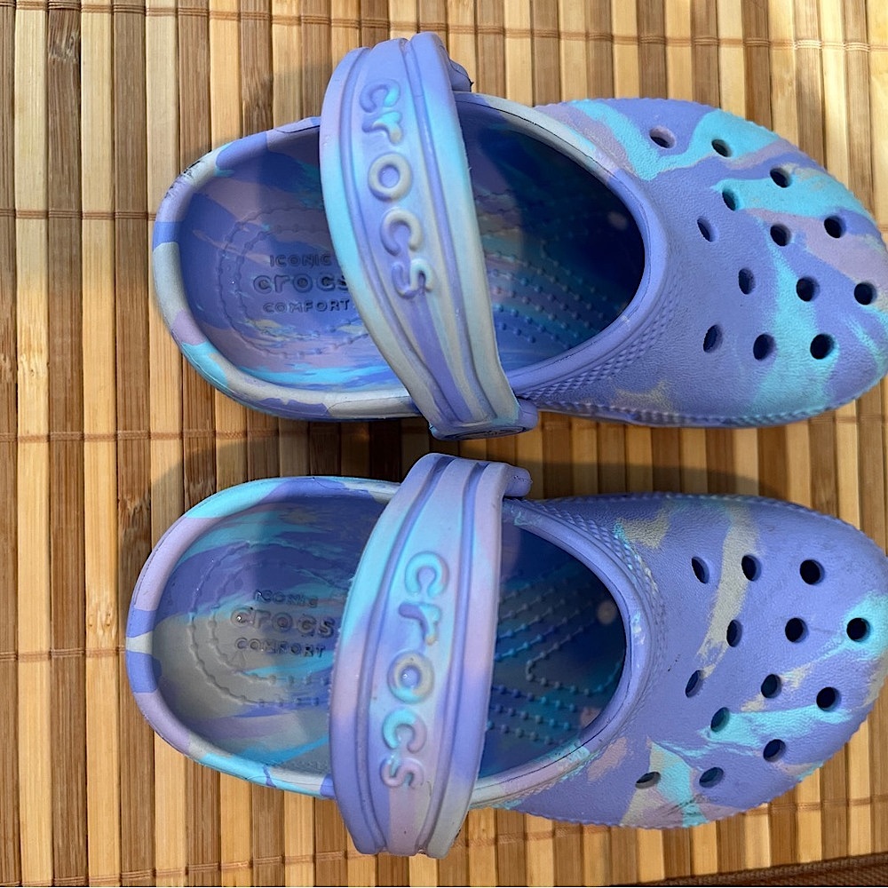 CROCS Blue and Purple Sandals with Ventilation Holes and Adjustable Heel Strap